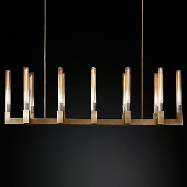 Подвесная люстра Imperiumloft Rh Canelle Linear Chandelier 12 Modern Brass 40.1549 - фото 3483050