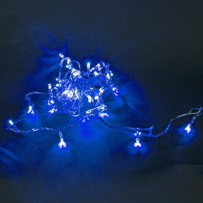 A-019 LED BL гирлянда светодиодная 5м, прозрачный провод - фото 3685931