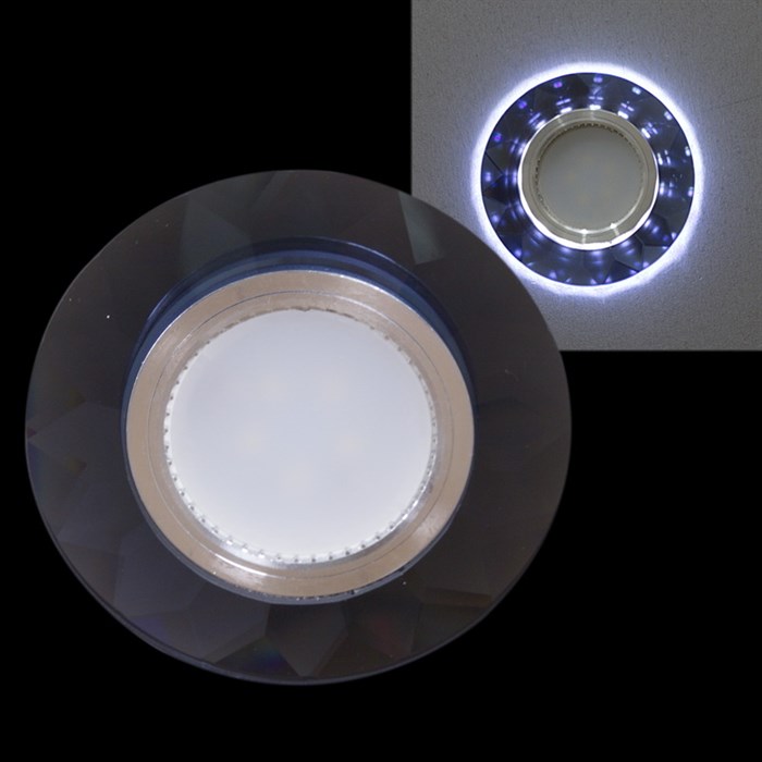 Встраиваемый светильник со светодиодной подсветкой Reluce14008-9.0-001LD MR16+LED3W BK - фото 4013058