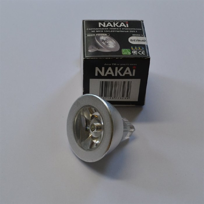 Лампочка MR16 12V LED1hp/white GU5.3 Nakai - фото 4186934