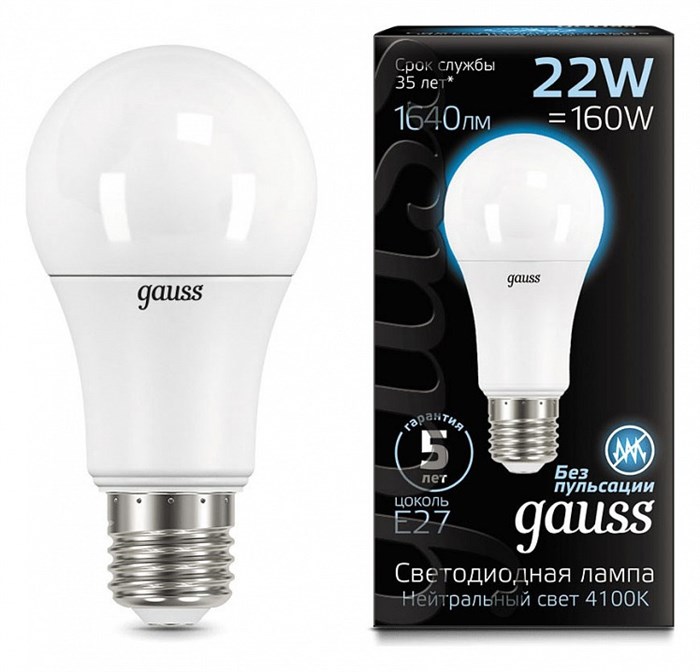 Лампа светодиодная Gauss LED A70 E27 22Вт 4100K 102502222 - фото 4641220