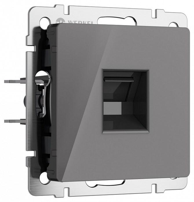 Розетка Ethernet RJ-45 без рамки Werkel Графит акрил W1181044 - фото 4647204