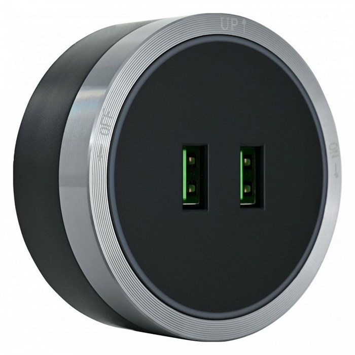 Розетка 2xUSB на треке Arte Milano Am-track-sockets 380066TS LED/USBx2 Grey - фото 4661015