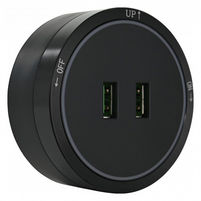 Розетка 2xUSB на треке Arte Milano Am-track-sockets 380066TS LED/USBx2 Black - фото 4661025