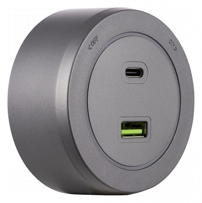 Розетка USB и type C на треке Arte Milano Am-track-sockets-39 399731TS/USB-Type-C Grey - фото 4661282