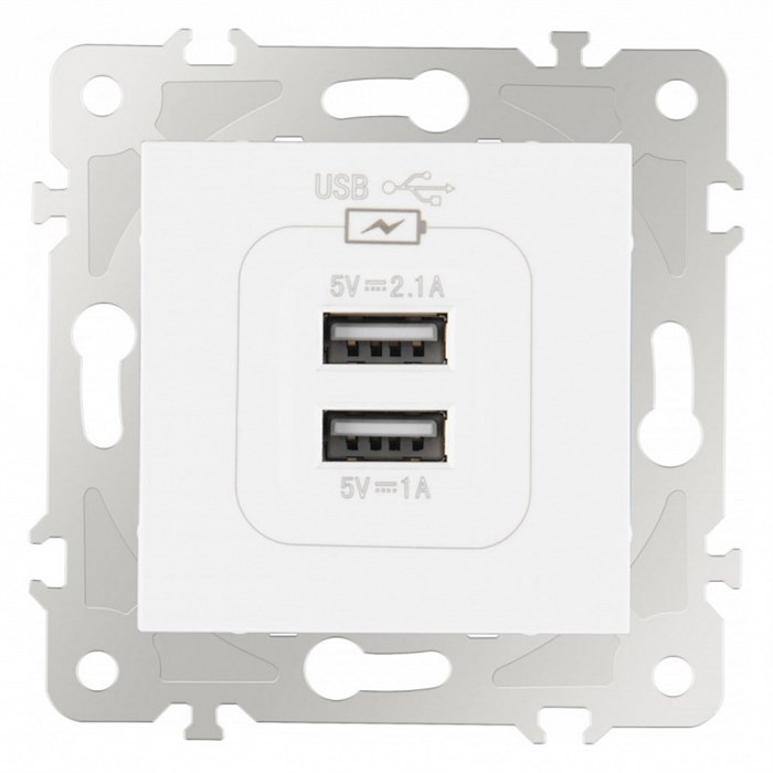 Розетка USB, без рамки Arte Milano am-203 203.46-1.white - фото 4684133