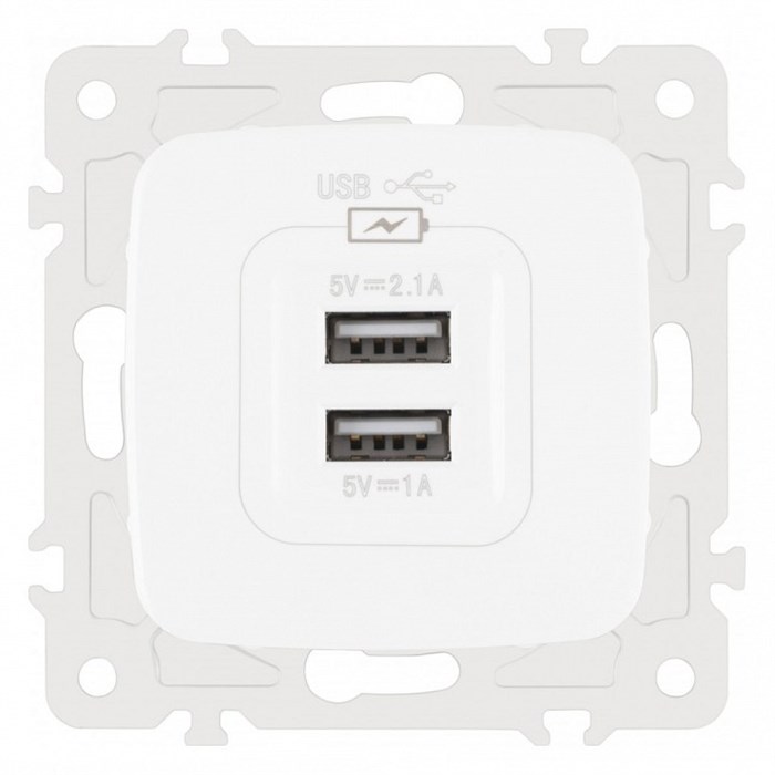 Розетка USB, без рамки Arte Milano am-205 205.46-1.white - фото 4684505