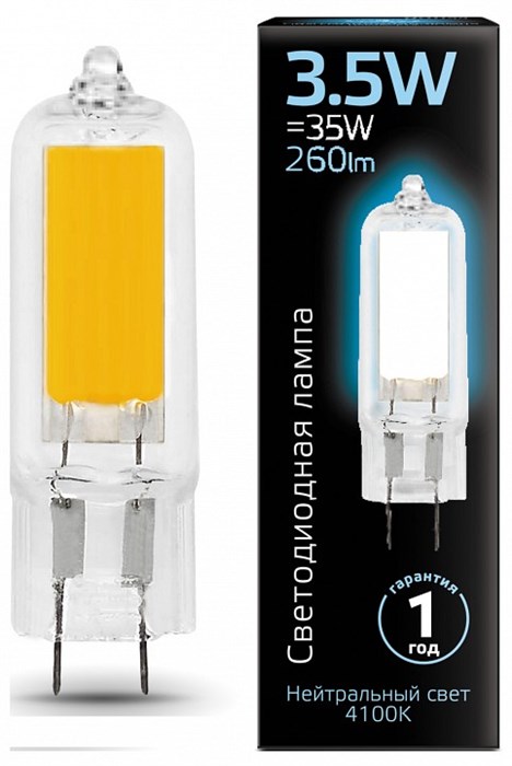 Лампа светодиодная Gauss LED G4 G9 3.5Вт 4100K 107807203 - фото 4757155