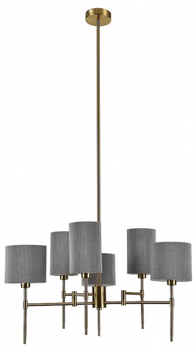 Люстра на штанге Indigo Plisse 13033/6R Brass - фото 4768949