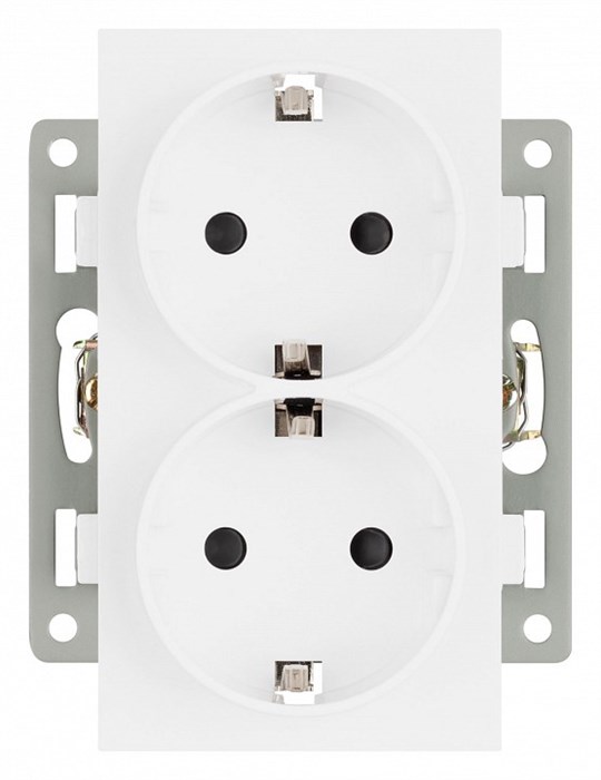 Розетка двойная с заземлением и со шторкой, без рамки Arlight SCT 043764 - фото 4783634
