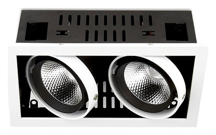 Встраиваемый светильник Ambrella Light T T812 BK/CH 2*12W 4200K - фото 4800533