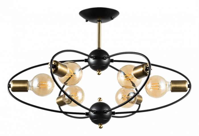 Люстра на штанге Arte Lamp Glasgow A1963PL-6BK - фото 4870502
