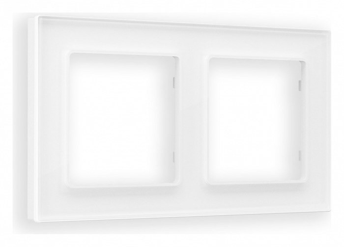 Рамка на 2 поста Ambrella Volt Platos Стекло органическое AF330102 - фото 4904700