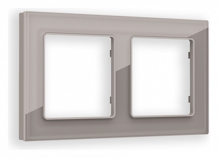 Рамка на 2 поста Ambrella Volt Platos Стекло органическое AF330502 - фото 4904747