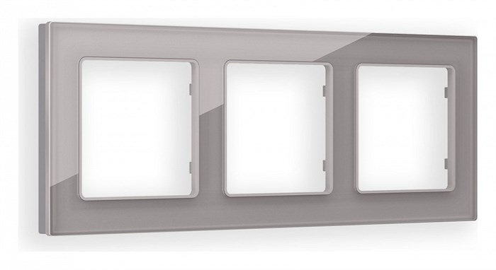 Рамка на 3 поста Ambrella Volt Platos Стекло органическое AF330503 - фото 4904751