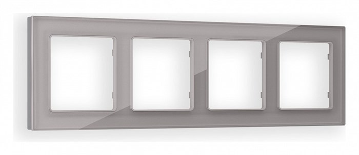 Рамка на 4 поста Ambrella Volt Platos Стекло органическое AF330504 - фото 4904756