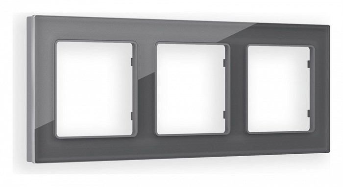 Рамка на 3 поста Ambrella Volt Platos Стекло органическое AF330653 - фото 4904784