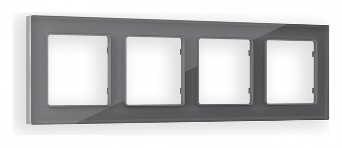 Рамка на 4 поста Ambrella Volt Platos Стекло органическое AF330654 - фото 4904788