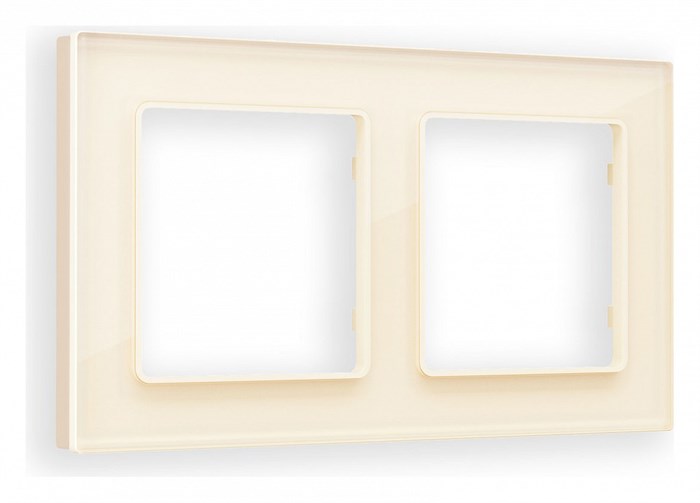 Рамка на 2 поста Ambrella Volt Platos Стекло натуральное AF380302 - фото 4904843