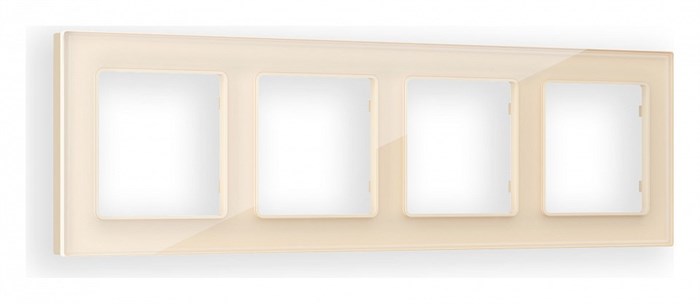 Рамка на 4 поста Ambrella Volt Platos Стекло натуральное AF380304 - фото 4904849