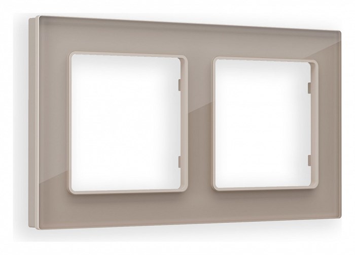 Рамка на 2 поста Ambrella Volt Platos Стекло натуральное AF380602 - фото 4904856