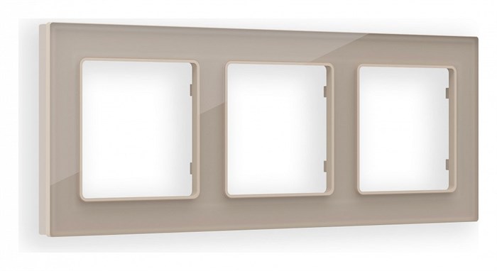 Рамка на 3 поста Ambrella Volt Platos Стекло натуральное AF380603 - фото 4904860