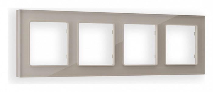 Рамка на 4 поста Ambrella Volt Platos Стекло натуральное AF380604 - фото 4904864