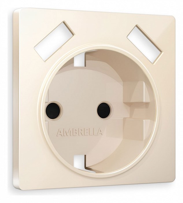 Накладка для розетки с заземлением и со шторками и 2хUSB type A Ambrella Volt Quant AP3090 - фото 4905050