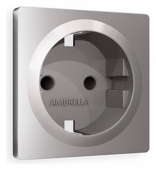 Накладка для розетки с заземлением и со шторками Ambrella Volt Quant AP5070 - фото 4905080