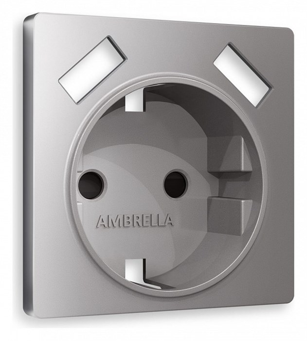 Накладка для розетки с заземлением и со шторками и 2хUSB type A Ambrella Volt Quant AP5090 - фото 4905132