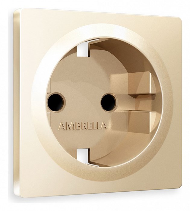 Накладка для розетки с заземлением и со шторками Ambrella Volt Quant AP6070 - фото 4905160