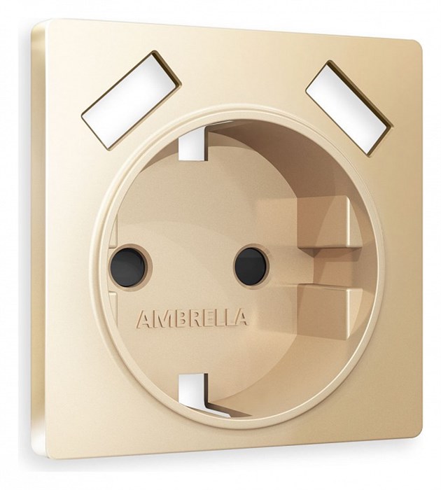 Накладка для розетки с заземлением и со шторками и 2хUSB type A Ambrella Volt Quant AP6090 - фото 4905164