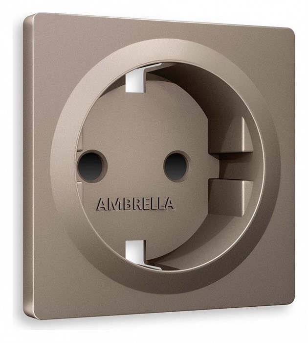 Накладка для розетки с заземлением и со шторками Ambrella Volt Quant AP6370 - фото 4905192