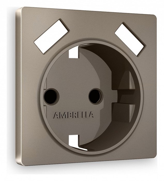 Накладка для розетки с заземлением и со шторками и 2хUSB type A Ambrella Volt Quant AP6390 - фото 4905196