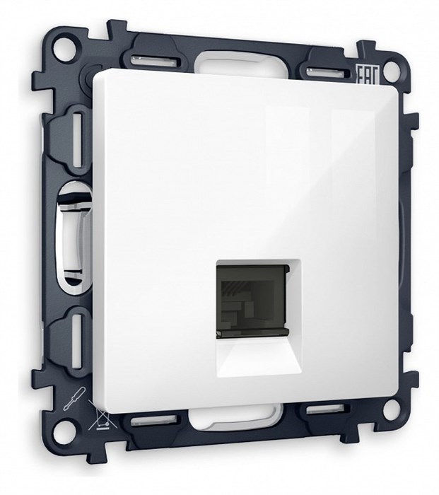 Розетка Ethernet RJ-45 и со шторками, без рамки Ambrella Volt Quant MA112010 - фото 4905383