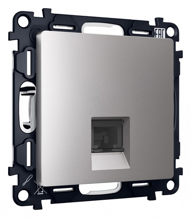 Розетка Ethernet RJ-45 и со шторками, без рамки Ambrella Volt Quant MA512010 - фото 4905581
