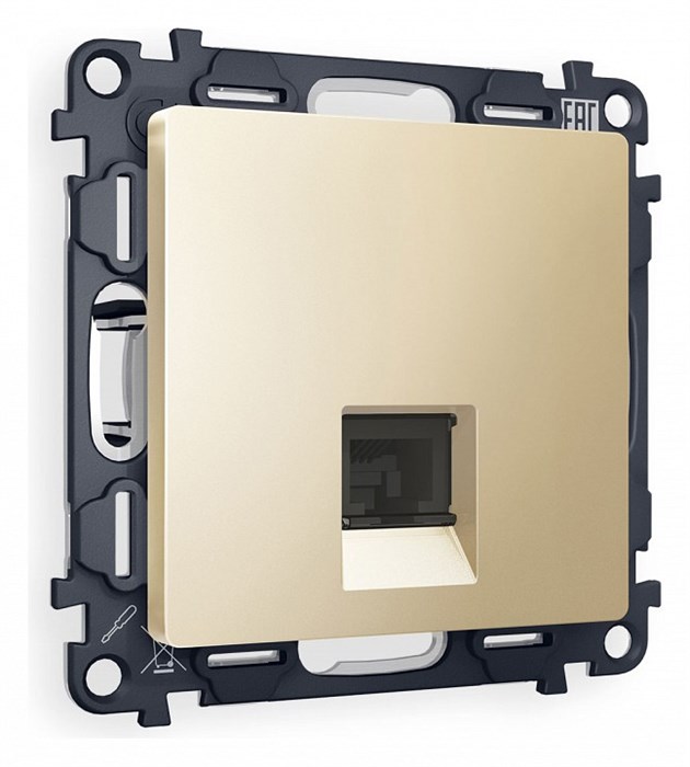 Розетка Ethernet RJ-45 и со шторками, без рамки Ambrella Volt Quant MA612010 - фото 4905672