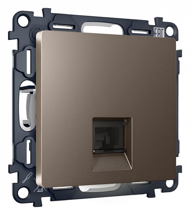 Розетка Ethernet RJ-45 и со шторками, без рамки Ambrella Volt Quant MA642010 - фото 4905765