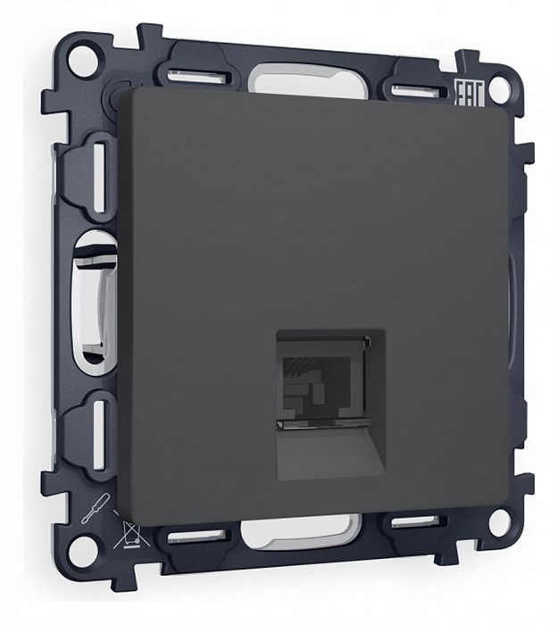 Розетка Ethernet RJ-45 и со шторками, без рамки Ambrella Volt Quant MA912010 - фото 4909406