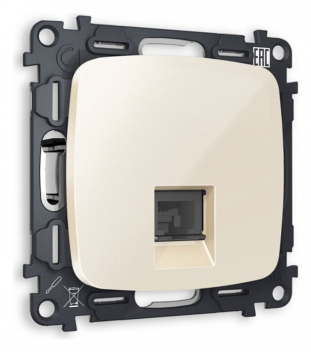 Розетка Ethernet RJ-45 и со шторками, без рамки Ambrella Volt Quant MO312010 - фото 4909498