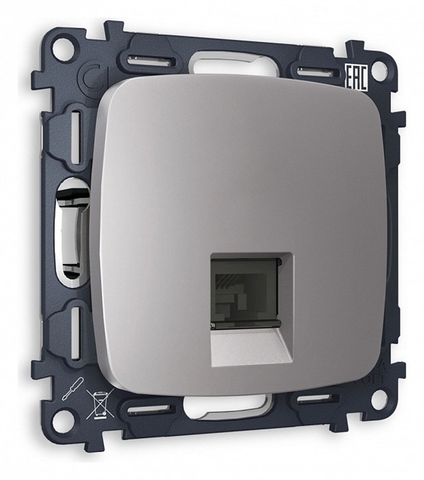 Розетка Ethernet RJ-45 и со шторками, без рамки Ambrella Volt Quant MO512010 - фото 4909588