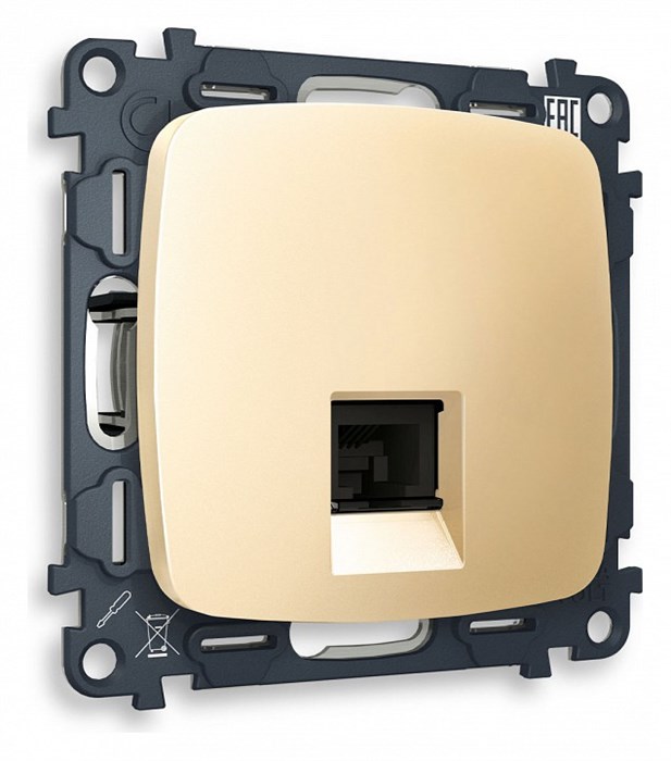 Розетка Ethernet RJ-45 и со шторками, без рамки Ambrella Volt Quant MO612010 - фото 4909669