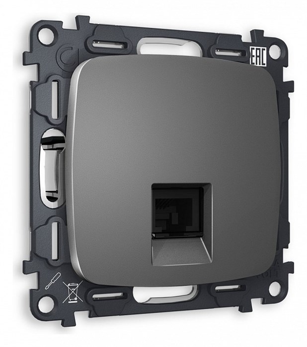 Розетка Ethernet RJ-45 и со шторками, без рамки Ambrella Volt Quant MO662010 - фото 4909851