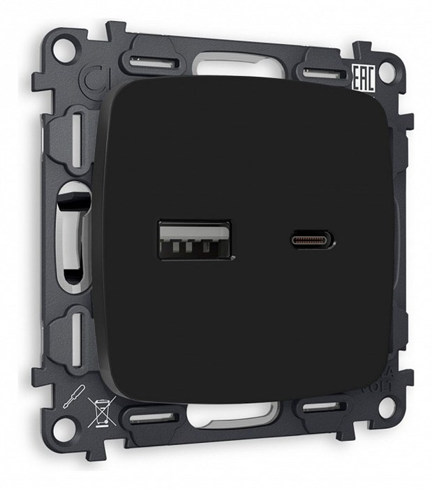 Розетка 2хUSB type A и C без рамки Ambrella Volt Quant MO811010 - фото 4909941