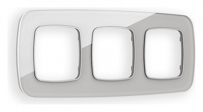 Рамка на 3 поста Ambrella Volt Radian Стекло органическое OF320403 - фото 4910253