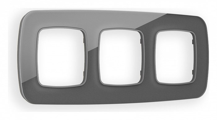 Рамка на 3 поста Ambrella Volt Radian Стекло органическое OF320653 - фото 4910302