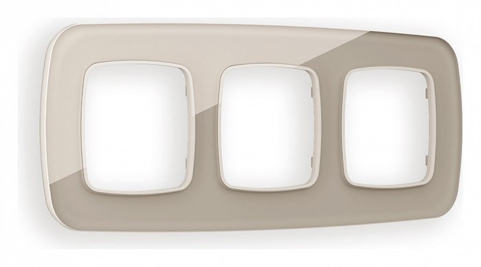 Рамка на 3 поста Ambrella Volt Radian Стекло натуральное OF350603 - фото 4910349