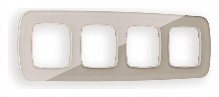 Рамка на 4 поста Ambrella Volt Radian Стекло натуральное OF350604 - фото 4910353