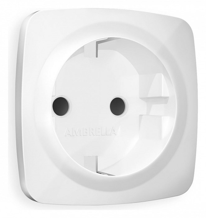 Накладка для розетки с заземлением и со шторками Ambrella Volt Quant OP1070 - фото 4910470