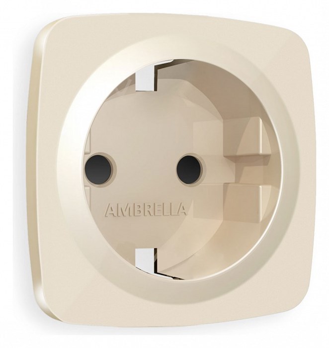 Накладка для розетки с заземлением и со шторками Ambrella Volt Quant OP3070 - фото 4910502